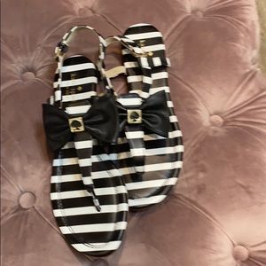 Kate spade flats never worn striped 8.5